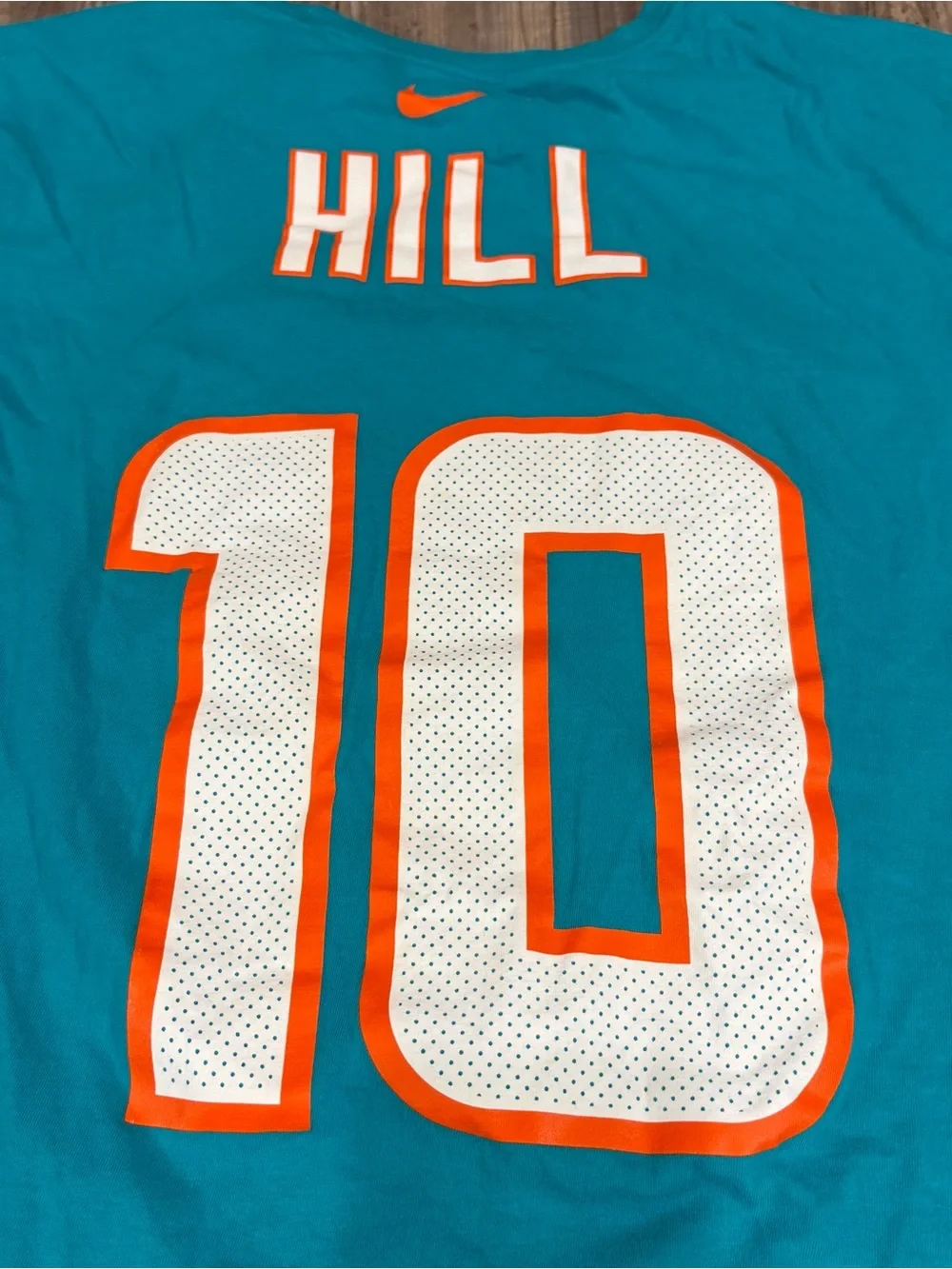 Nike Miami Dolphins Tyreek Hill #10 T Shirt Aqua NFL Football Mens M